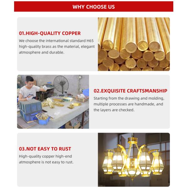 Hotel Living Room DIY Modern Copper Lamp With Switch Control