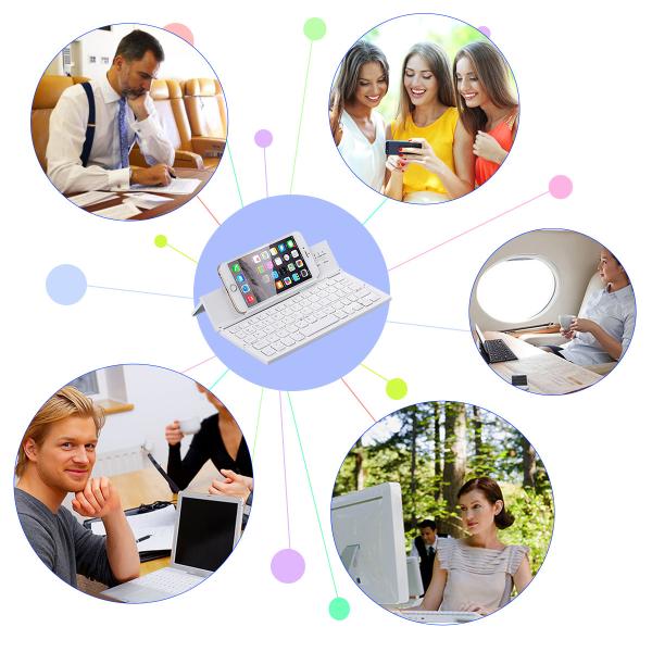 Aluminum Alloy Folding Bluetooth Keyboard Rechargeable With CE ROHS Approval