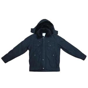 China Lightweight Mens Hooded Padded Jacket Black Mid Length Padded Coat on sale