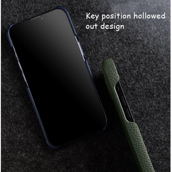 Minibook Handmade Luxury Full Grain Pebble Leather Phone Case for Iphone 13 14 Pro Max