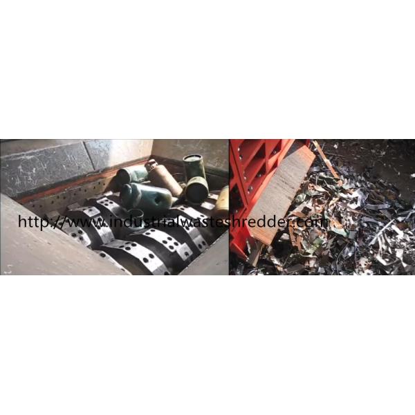 Gas Cylinder Double Shaft Shredder PLC Automatic Control For Waste Metals