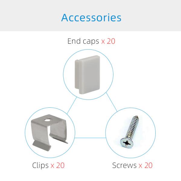 Small Square Ceiling Light 10*13mm LED Strip Channel With Diffuser