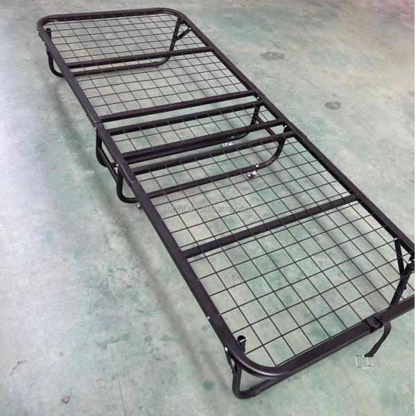 Full Twin Cot Size Rollaway Bed Frame Platform Iron Company for Home Bed in Black