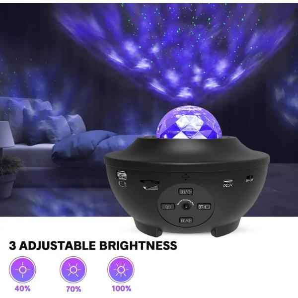 USB Starry Galaxy Projector Black Starry Ocean Projector For Multiple Applications