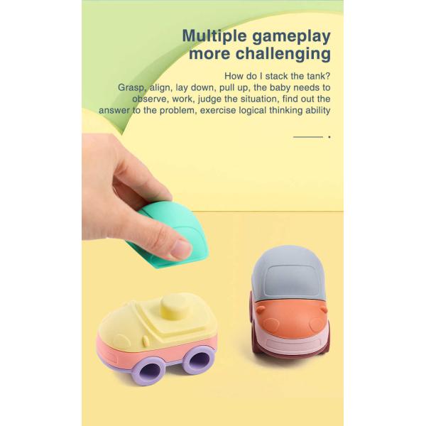 4pcs Car Building Blocks Silicone Stacking Blocks Cute And Attractive