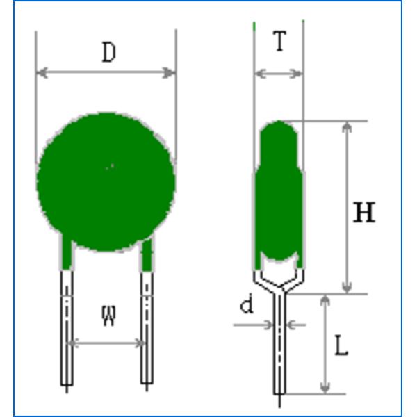 Ceramic PTC Thermistor YS4020 Cross Resettable 1000V 1100 Ohm 20% Tol For Current Limiting