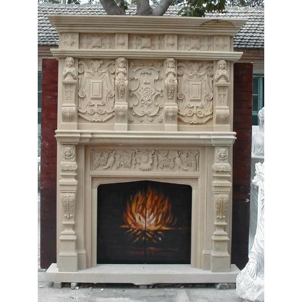 Large marble fireplace mantel