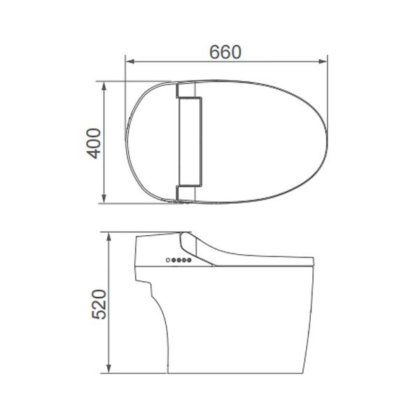 ARROW Smart Toilet Seat 660x400x520mm Water And Air Dry Functional