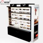 Black Sunglasses Display Case Freestanding Acrylic Top Sunglass Display Cabinet