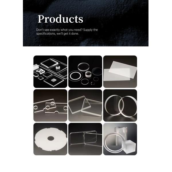 Thin Clear Display Cover Glass Small Size Square Round Shaped