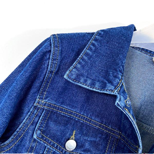 Denim Jacket Manufacture Button Down Jacket OEM Denim Clothing Washed Blue Cotton