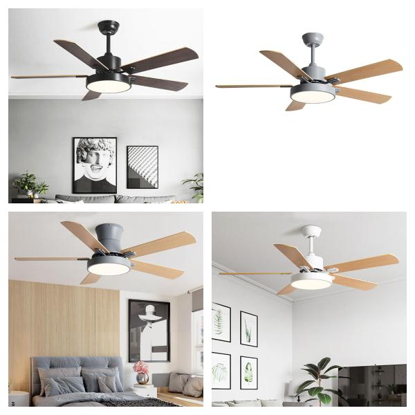 Wholesale Household 52 Inch DC Motor Solid Wood 5 Blades Modern Home Decor Mute Bldc Led Ceiling Fan With Light Remote Control 0