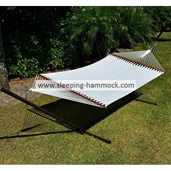 Two People Weather Resistant White Caribbean Style Hammock , Hand Woven Hammock
