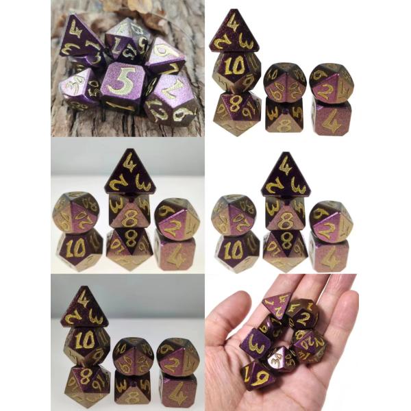 Metal Polyhedral Dice Set Gaming Dice Manual Light Weight Luxury