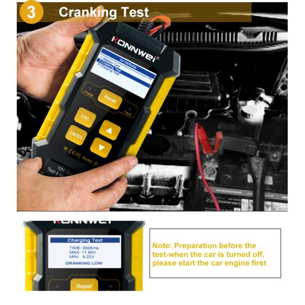 MCA 100Ah OBD2 EOBD Protocol Car Battery Tester For 12V Vehicles