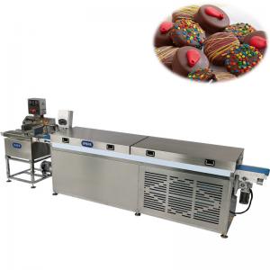 Quality Coconut Bar Chocolate Coating Machine / Chocolate Enrober Machine For Cakes for sale