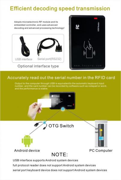 Hot Sale 125kHz RFID Reader Em4100 USB Smart Card Reader Plug and Play Tk4100 Em ID Reader for Access Control