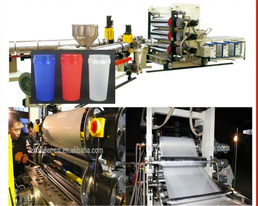 Fast Cup PP Sheet Extrusion Line , PS Thermoforming Plastic Sheet Extruder