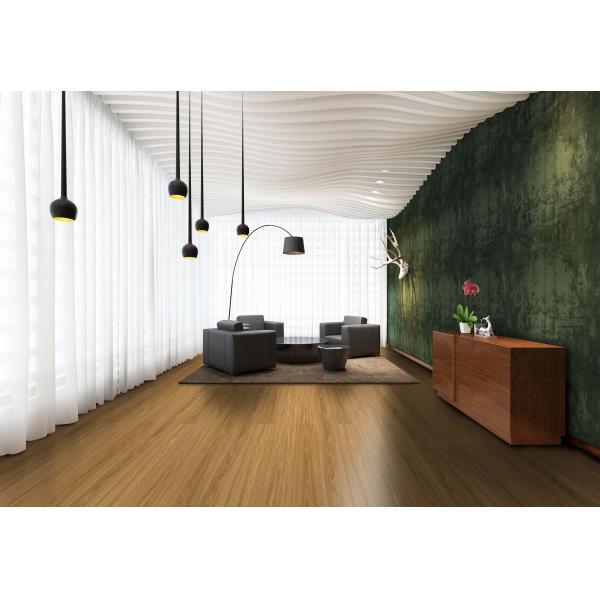 Seamless SPC Click Flooring Stable Fireproof Unilin Click Walnut Retro Style Burlywood Wood Grain GKBM JR-W18053