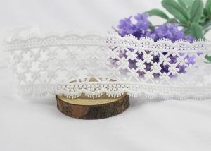 Quality Vintage Delicate Crochet Floral Lace Trim 100 % Cotton For Bridal Veil / Baby