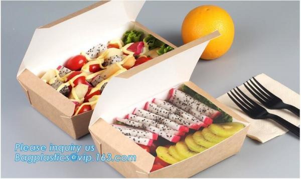 Best Selling Green Noodle/Salad Disposable Packing Kraft Paper Lunch Box,disposable kraft custom paper lunch box bagease