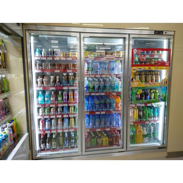 Fan Cooling Commercial Beverage Refrigerator / Supermarket Refrigeration Equipment