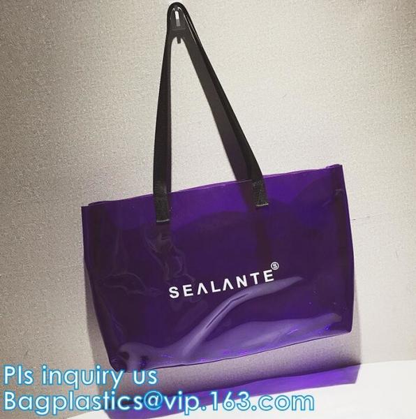 Clear PVC/Vinyl shoulder tote bag, outdoor carry clear pvc shoulder bag, fashion jelly candy bag women pvc clear shoulde
