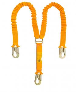 China EN 361-2002 Fall Protection Safety Harnesses , Twin Access Energy Absorbing Lanyard on sale