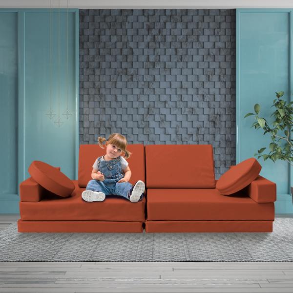 Creative Kids Modular Microsuede Floor Foam Play Couch For Playroom