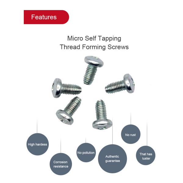 Customized Size Color Zinc M2.2-M9.5 Cross Recessed Pan Head Thread Rolling Screws