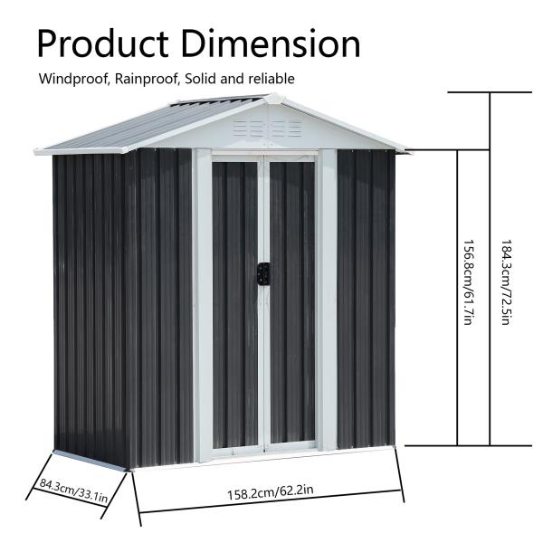 Affordability And Durability Outdoor Storage Iron Shed Tool Shed For Garden Utility Steel Made