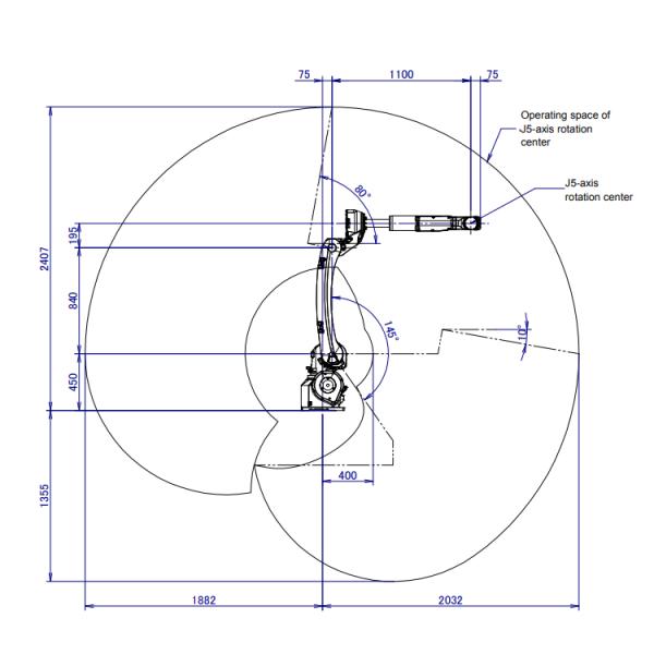 6 Axis Robot Arm Used Industrial Robot 2032MM Reach For Welding