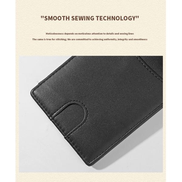 Short Genuine Leather Wallets Mens RFID Blocking Money Clips Wallet Short Wallet Length