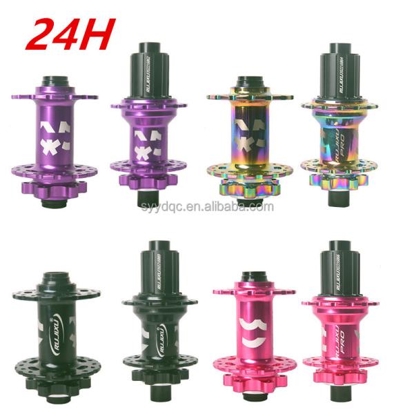 Front and Rear Bike Disc Brake Hub 24 Hole Clincher Type with Aluminum Alloy Rim