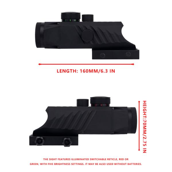 Riflescopes Optics 3x30 Tactical Hunting Scope Reticle Red / Green Each 5 Adjustment