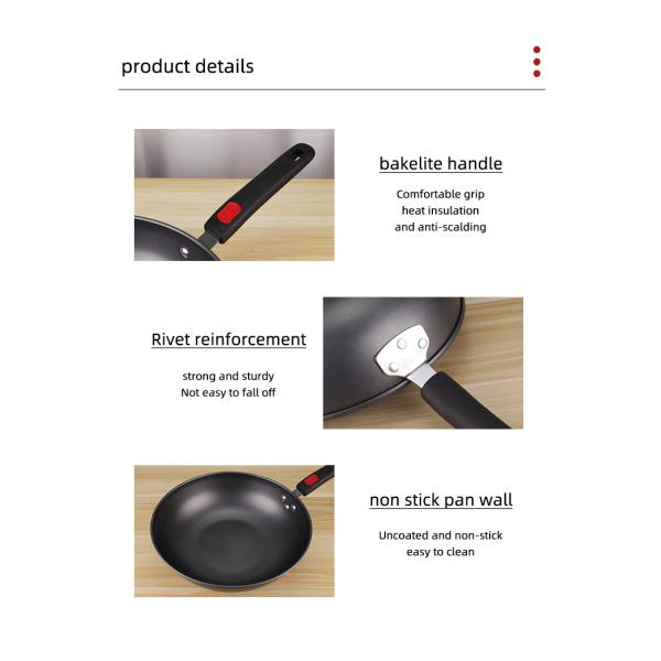 Factory Wholesale Black Fried Pan Cookware Cast Iron Non Stick Frying Pan With Bakelite Handle