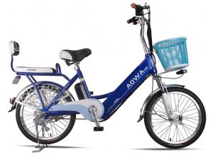 China 24'' Aluminum Rims Lithium Single Speed City Bike Blue Pedal Assist Electric Bike on sale