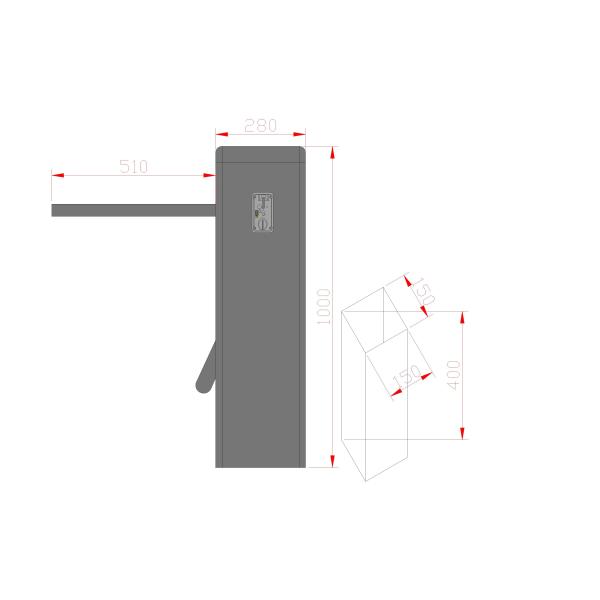 Passage Width 600 MM Full Automatic Tripod Barrier Gate With Coin Accepter / Counter Function