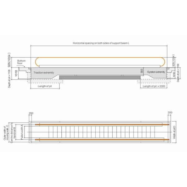 Airport Automatic Moving Walk Escalator Indoor With Vvvf Control Device