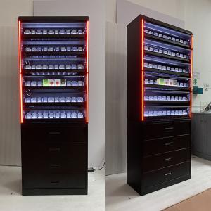Quality Customized Installed LED Light Attractive Tobacco Cabinet Cigarette Display Rack For Sale for sale