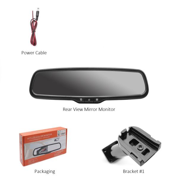 Car Windscreen LCD Rear View Mirror , Wireless Rearview Mirror Backup Camera 4.3"