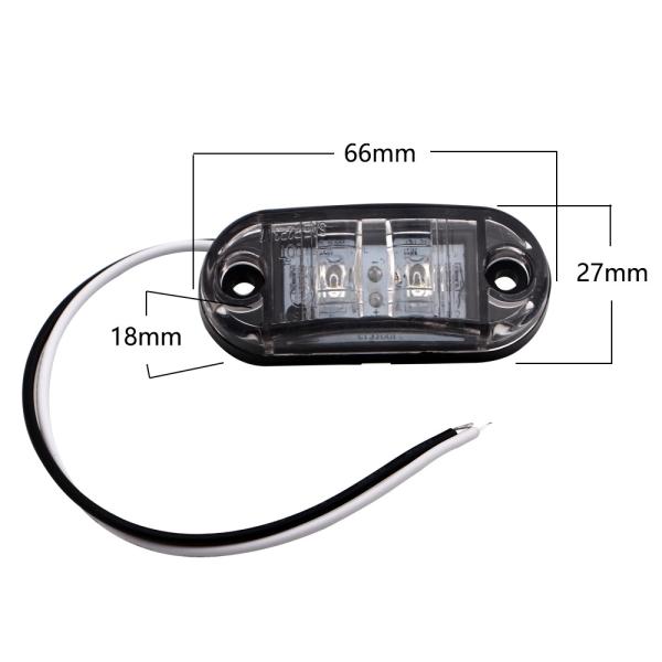 12V 2pcs Trailer Automotive Side Marker Light , 80lm Emergency Vehicle Lighting