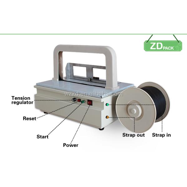 Mini Power Table Strapping Machine Semi Automatic Plastic Tray Table Top Banding Machine