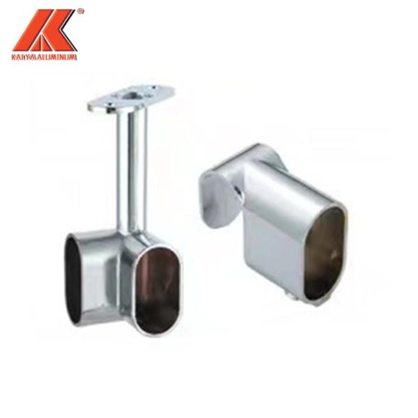 Buy Furniture Die Casting Parts Oval Wardrobe Tube End Hanging Bracket at wholesale prices