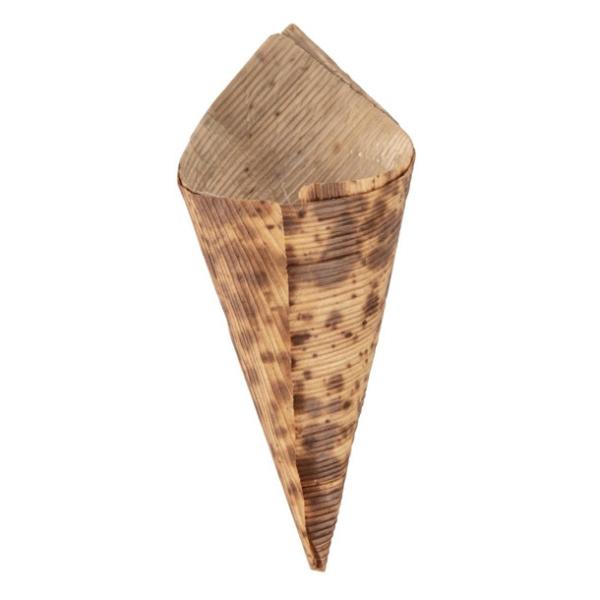 Buy LFGB Bamboo Leaf Disposable Serving Cone For French Fry at wholesale prices