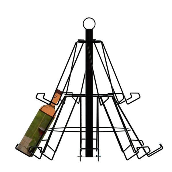 12 Bottles 2 Layers Beverage Display Rack For Promotion Wine Tree Stand