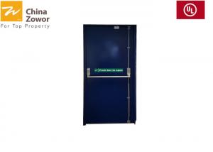 Quality Flush Panel Steel Insulated 1 Hour Fire Rated Metal Doors/ Powder Coated Finish for sale