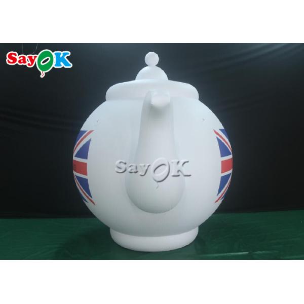 2m 6.6ft White Advertising Air Sealed Inflatable Teapot Model With Printing