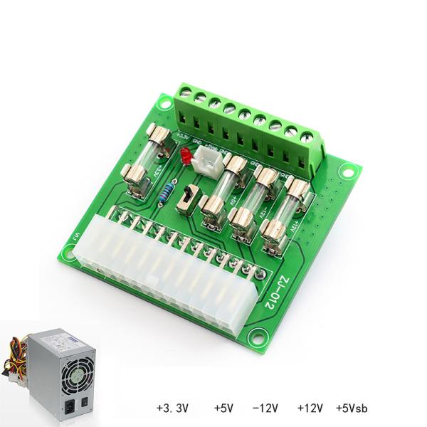 Computer ATX DC Power Supply Distribution Terminal Blocks Breakout Board +3.3V +5V -12V +12V +5V