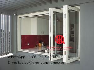 Quality External aluminum laminated bi-fold door/folding door panel,Outdoor Dividers Soundproof bi fold door for sale